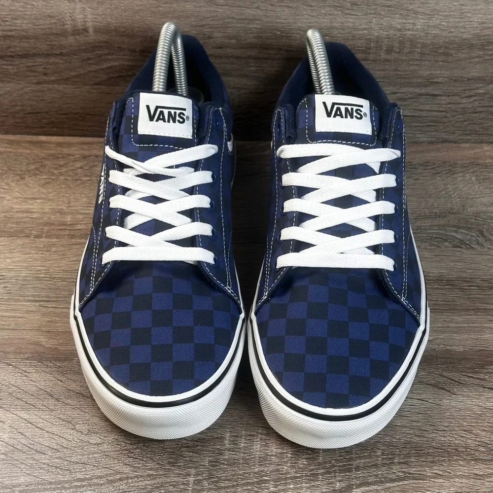 Vans Seldan Sneakers Mens 11.5 Tonal Check Dress Blues Checkerboard Street NEW